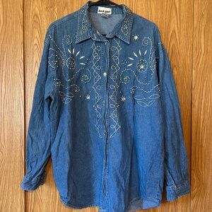 Just me denim button up